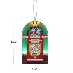 Green Mini Jukebox LED Christmas Ornament