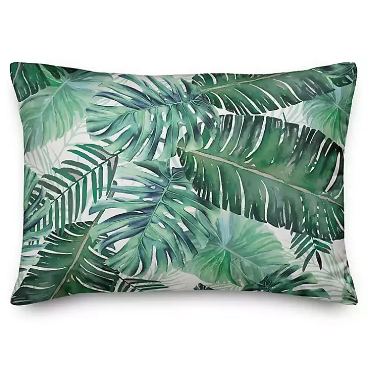 Green Palm Outdoor Accent Pillow