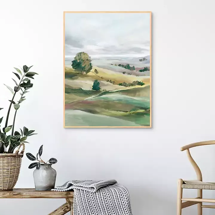 Green Pastures I Framed Canvas Art Print