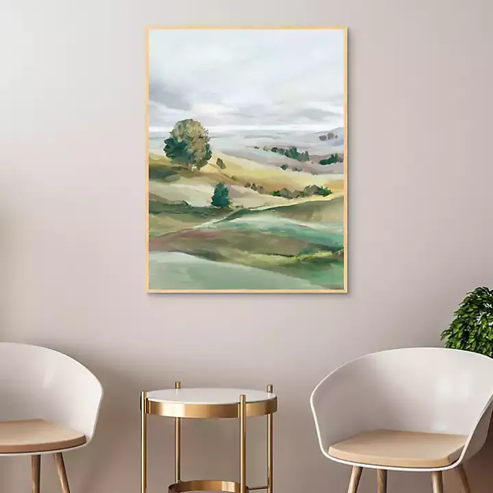 Green Pastures I Framed Canvas Art Print