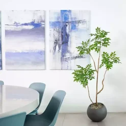 Green Pieris Tree in Black Planter