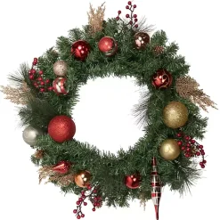 Green Pine with Ornaments Wreath