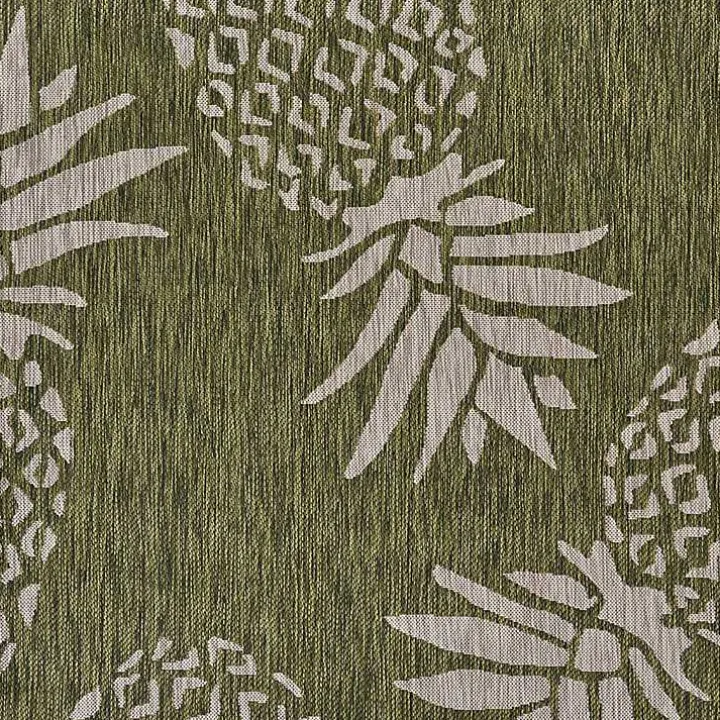 Green Pineapple Outdoor Area Rug, 7x9