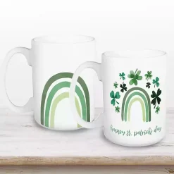 Green Rainbow St. Patrick's Day Mugs, Set of 2