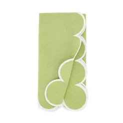 Green Scalloped Edge Napkins, Set of 4