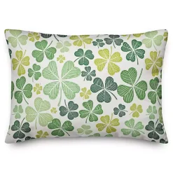 Green Shamrocks Indoor/Outdoor Lumbar Pillow