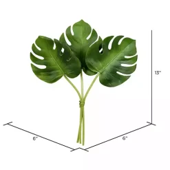 Green Split Philodendron Leaf Bundles, Set of 2
