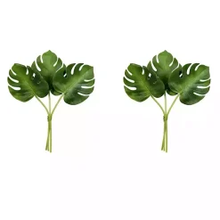 Green Split Philodendron Leaf Bundles, Set of 2