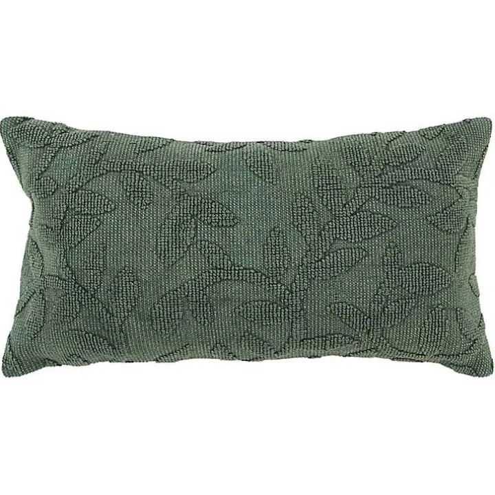 Green Stonewash Botanical Pillow