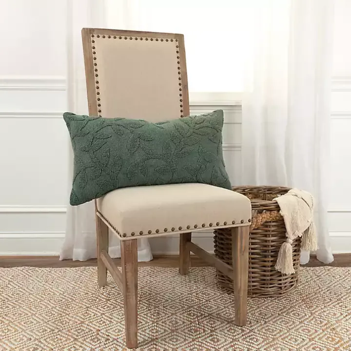 Green Stonewash Botanical Pillow