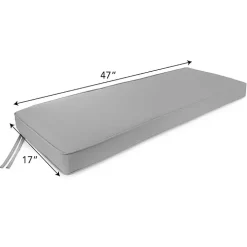 Green Striped Outdoor Settee Cushion