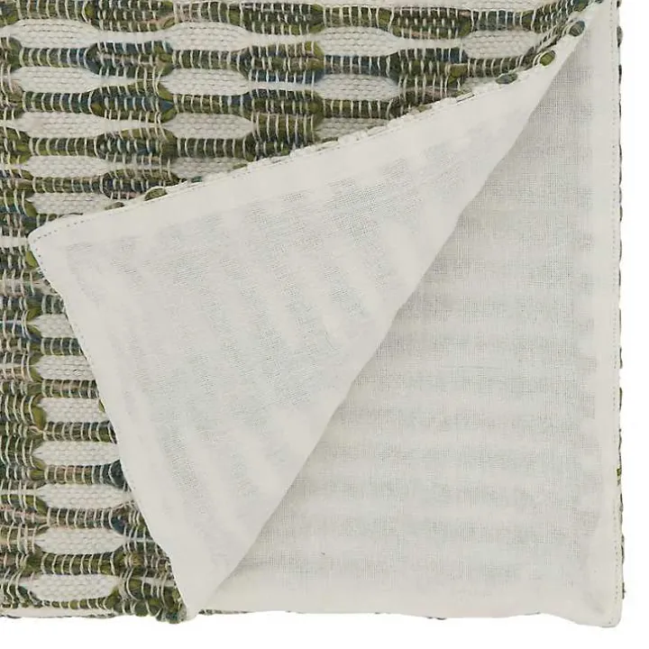 Green Tea Woven Stripe Table Runner, 54 in.
