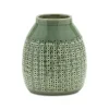 Green Terracotta Dotted Vase, 9 in.