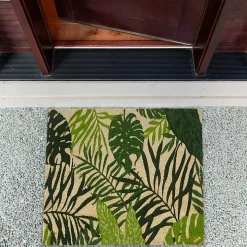 Green Tropical Fronds Doormat