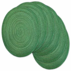 Green Variegated Round Placemats, Set of 6