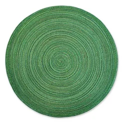 Green Variegated Round Placemats, Set of 6