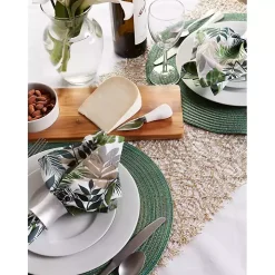 Green Variegated Round Placemats, Set of 6