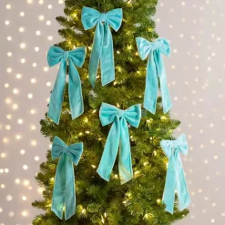Green Velvet Bow 6-pc. Ornament Set, 12 in.