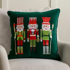 Green Velvet Nutcracker Trio Pillow