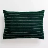 Green Velvet Stitched Lumbar Pillow