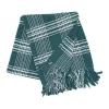Green White Plaid Christmas Throw Blanket