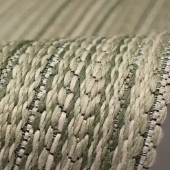 Green Woven Lines Indoor/Outdoor Accent Rug, 2x2