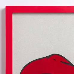 Grinch Looking Through Wreath Framed Art Print