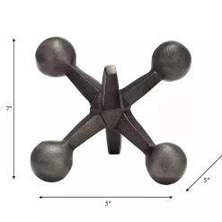 Gunmetal Gray Metal Jack Sculpture