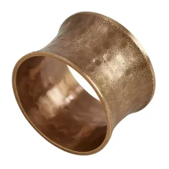 Hammered Brass Inverted Napkin Rings, Set of 4