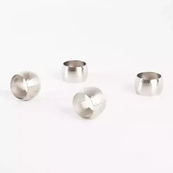 Hammered Brass Napkin Rings, Set of 4