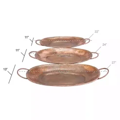 Hammered Copper 3-pc. Iridescent Tray Set