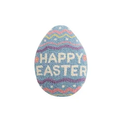 Happy Easter Egg Shaped Decorative Throw Pillow