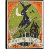 Happy Halloween Witch Canvas Wall Plaque