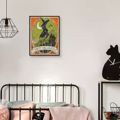 Happy Halloween Witch Canvas Wall Plaque
