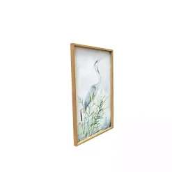Heron Wood Framed Canvas Art Print