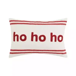 Ho Ho Ho Double Stripe Christmas Lumbar Pillow