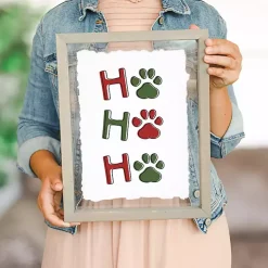 Ho Ho Ho Paw Prints Wall Plaque