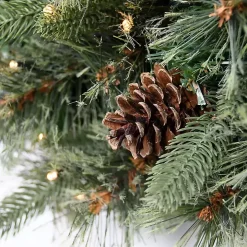 Holiday Pine Needle Cabin Pre-Lit Wreath