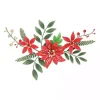 Holiday Poinsettia Floral Spray Wall Plaque