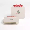 Holly Jolly Bow Appetizer Plates, Set of 4