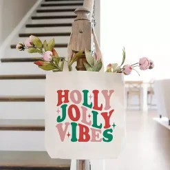 Holly Jolly Vibes Canvas Tote Bag