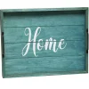 Home Blue Wash Wood Tray