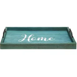 Home Blue Wash Wood Tray