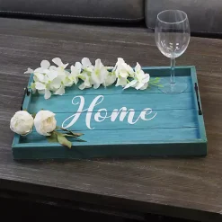 Home Blue Wash Wood Tray