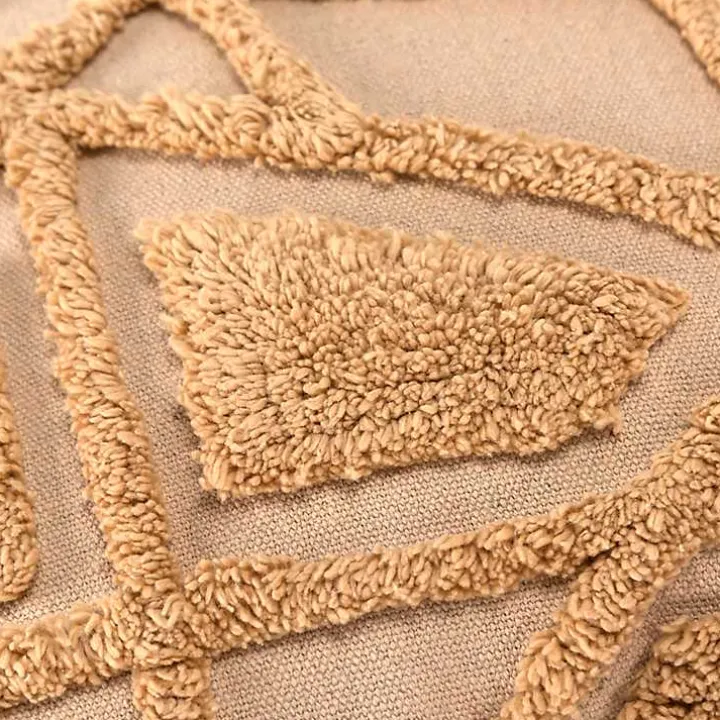 Honey Geo Tufted Throw Pillow