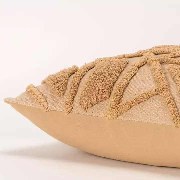 Honey Geo Tufted Throw Pillow