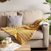 Honey Gold Slub Stripe Decorative Throw