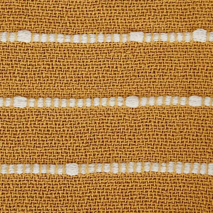 Honey Gold Slub Stripe Decorative Throw