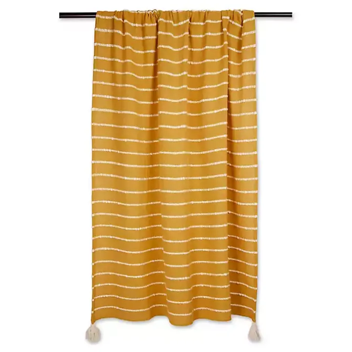 Honey Gold Slub Stripe Decorative Throw