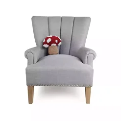 Hooked Mushroom Shaped Throw Pillow